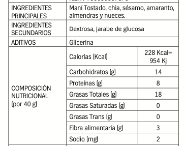 SUPERBAR MANÍ Y SEMILLAS