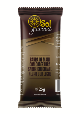 SOL GUARANÍ BARRITA DE MANÍ CON CHOCOLATE NEGRO