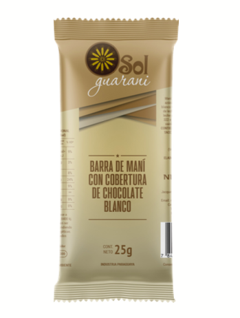 SOL GUARANÍ BARRITA DE MANÍ CON CHOCOLATE BLANCO