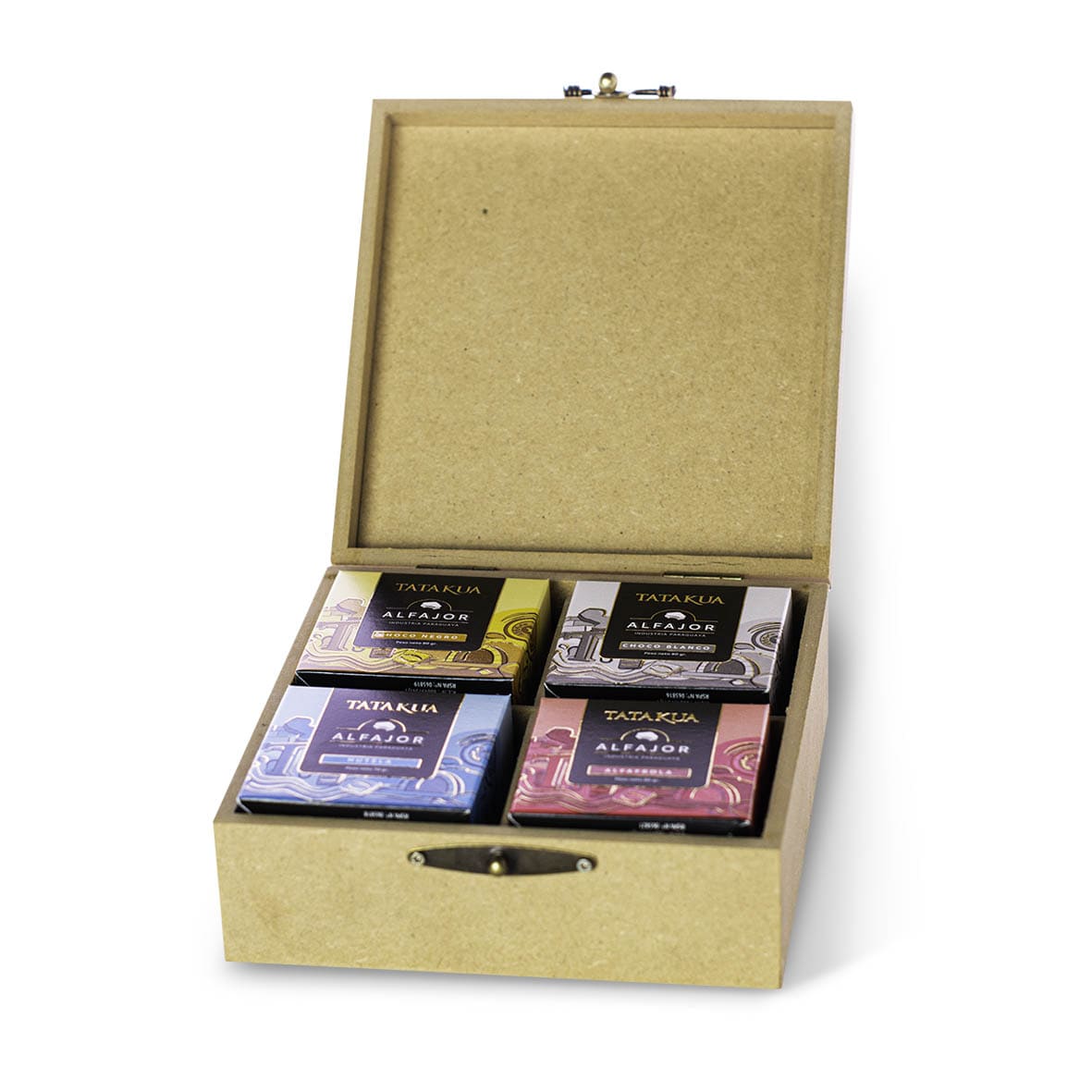 TATAKUA ALFAJOR CAJA DE MADERA CON SEPARADORES